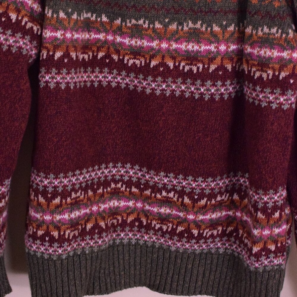 Mountain Lake Cotton Chunky Warm Thick Fall Cozy Sweater Cabincore Cottage - M - Picture 4 of 13